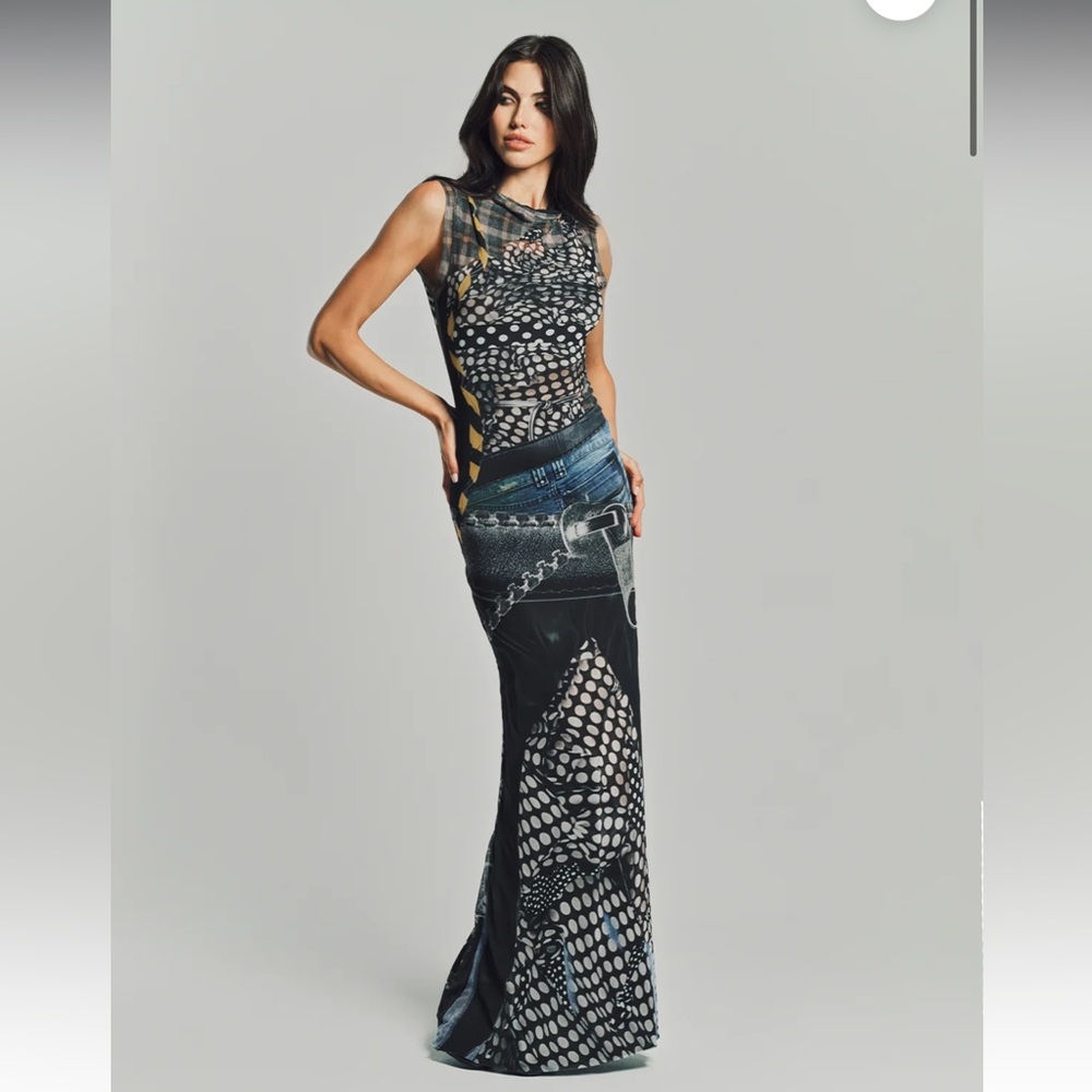 Stylish Black and Gray Women Dress - Picture 2 of 5